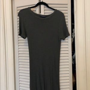 Cotton ribbed grey dress